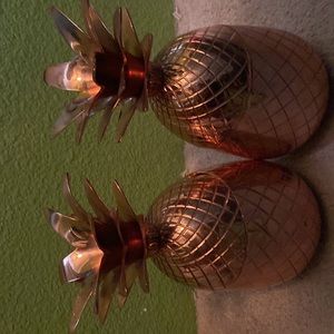 2 smaller pineapple copper absolute vodka ELYX